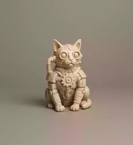 Mechanical Cat Sculpture