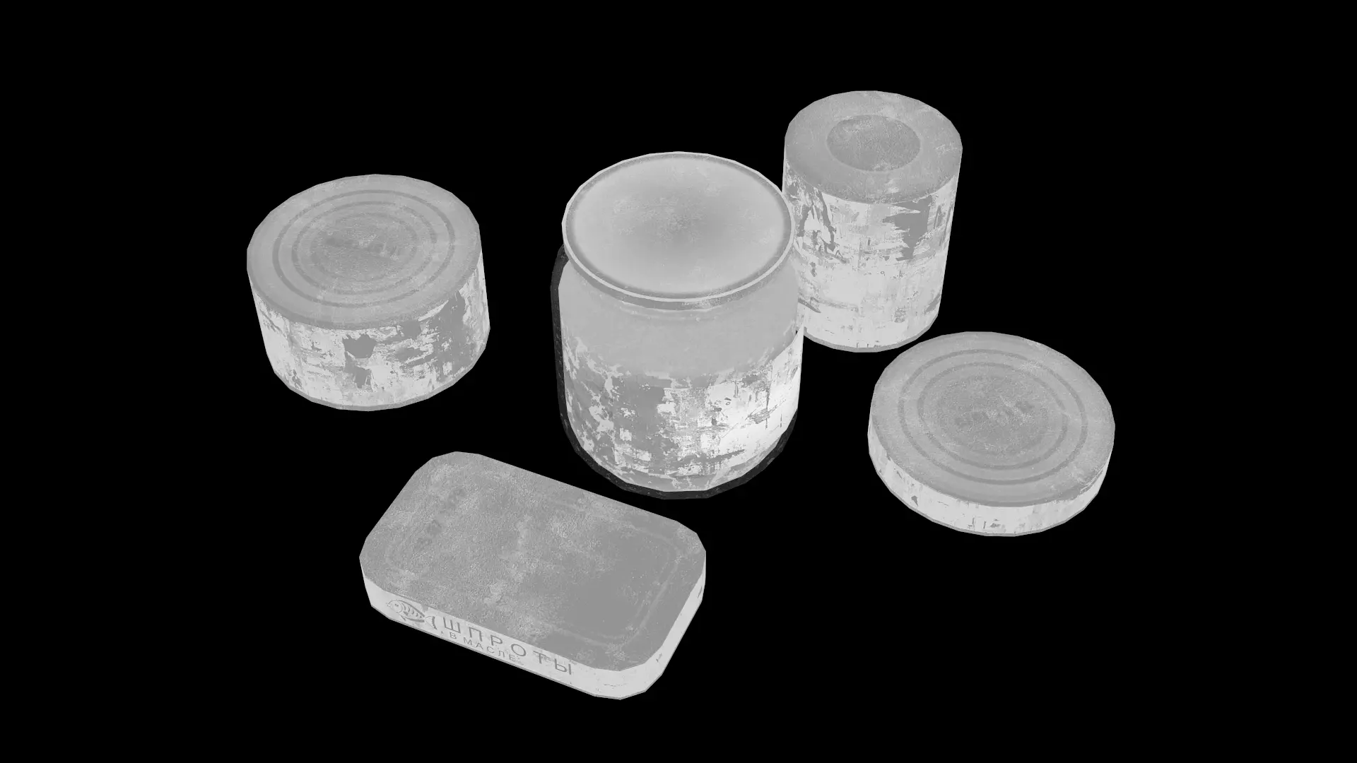Soviet Canned Food Low-poly 3D model_9