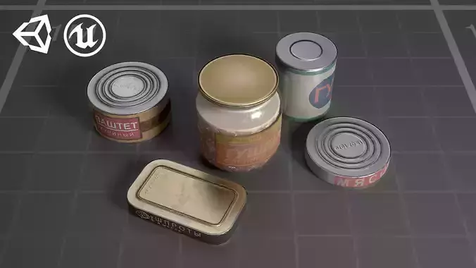 Soviet Canned Food Low-poly 3D model