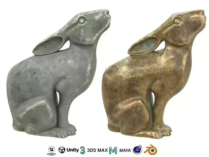 Rabbit metal statues