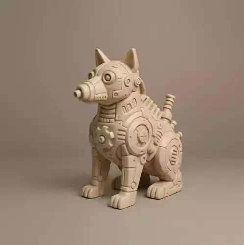 Mechanical Dog Sculpture