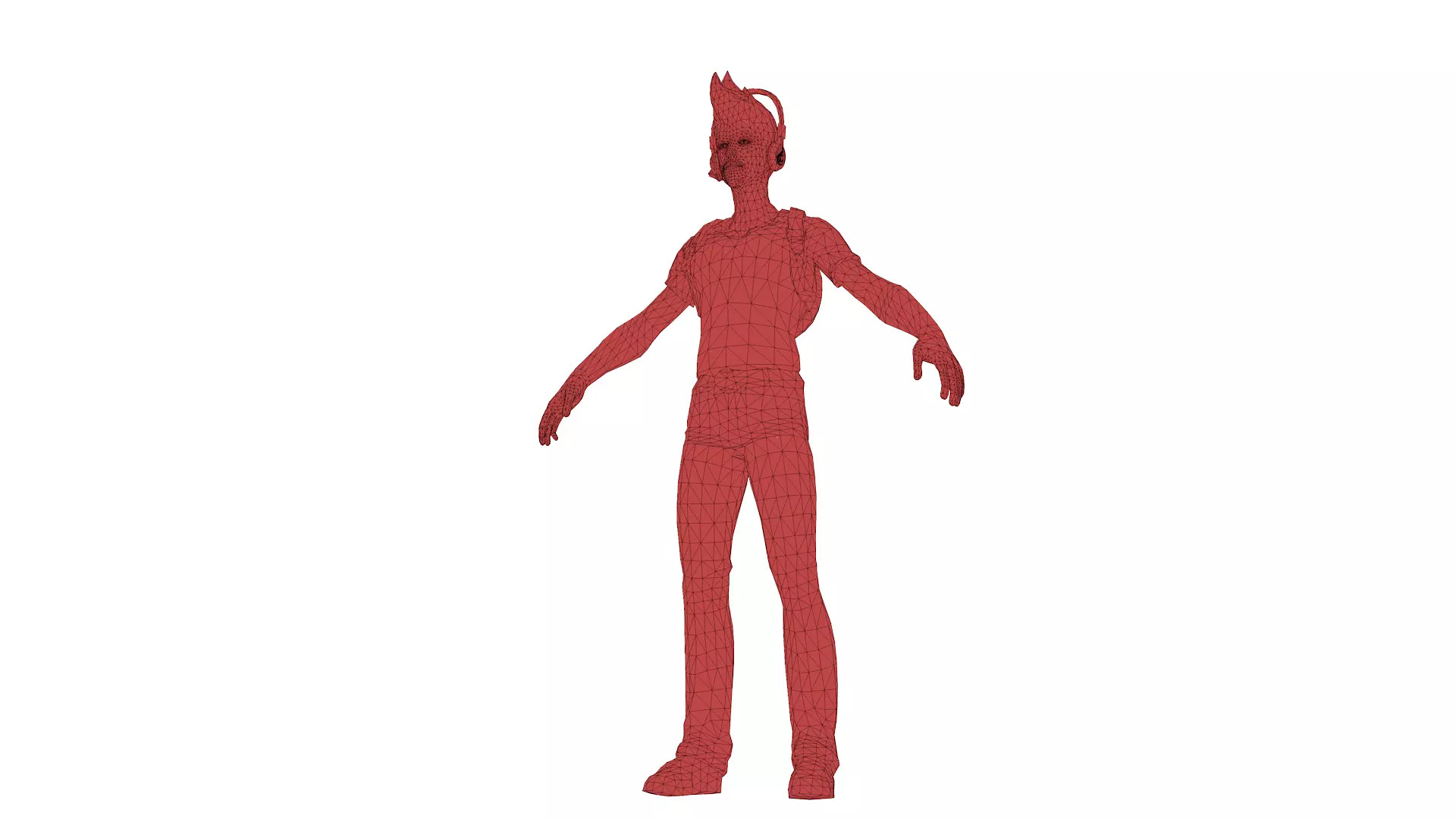 Stylized Male Gamer Casual Character 3D Model Low-poly 3D model_8