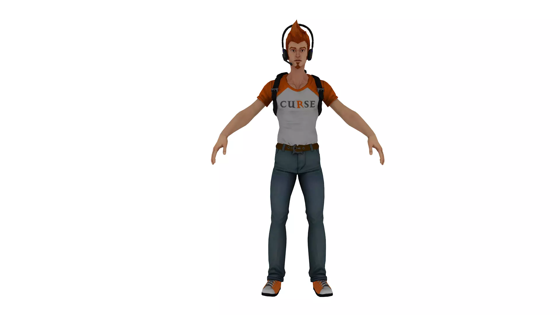 Stylized Male Gamer Casual Character 3D Model Low-poly 3D model_1