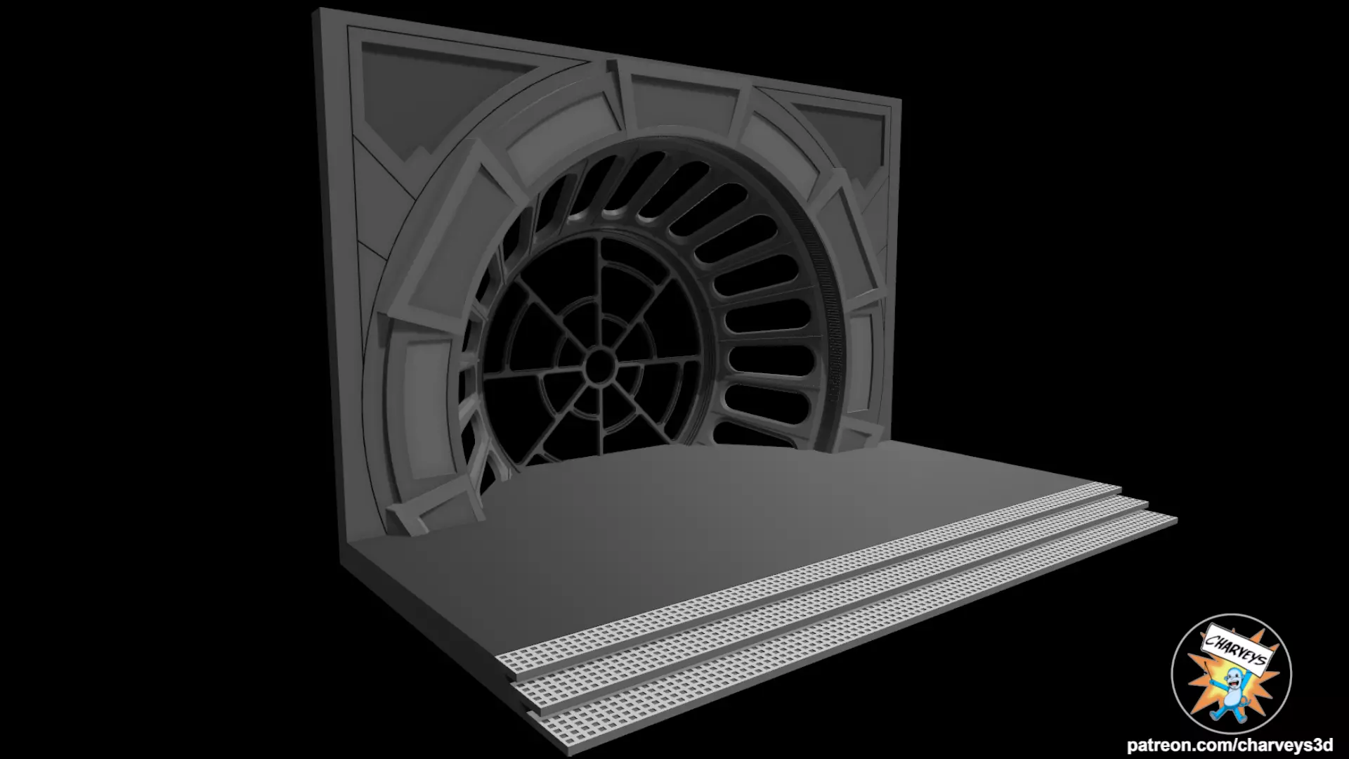  Star Wars Emperors Throne Room Window for 4 and 6 inch figures 3D print model_2