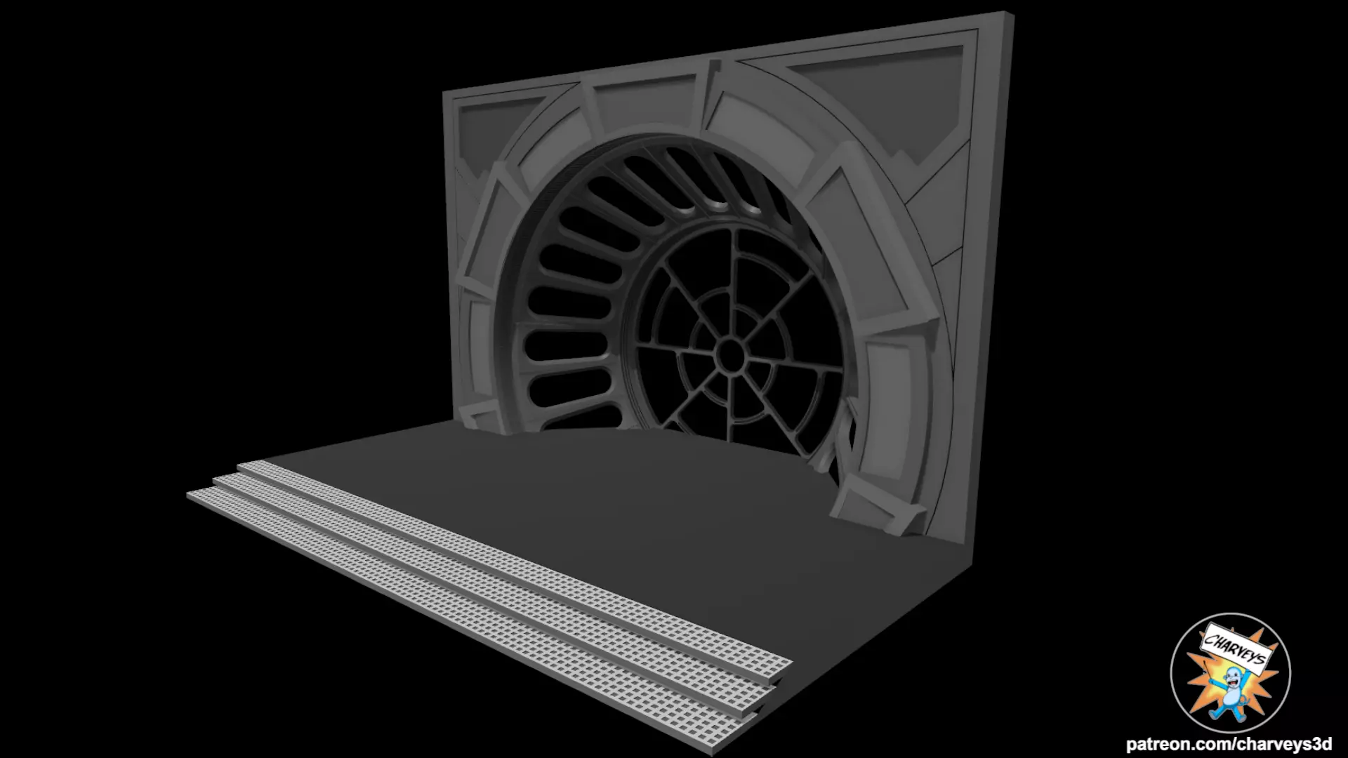  Star Wars Emperors Throne Room Window for 4 and 6 inch figures 3D print model_3
