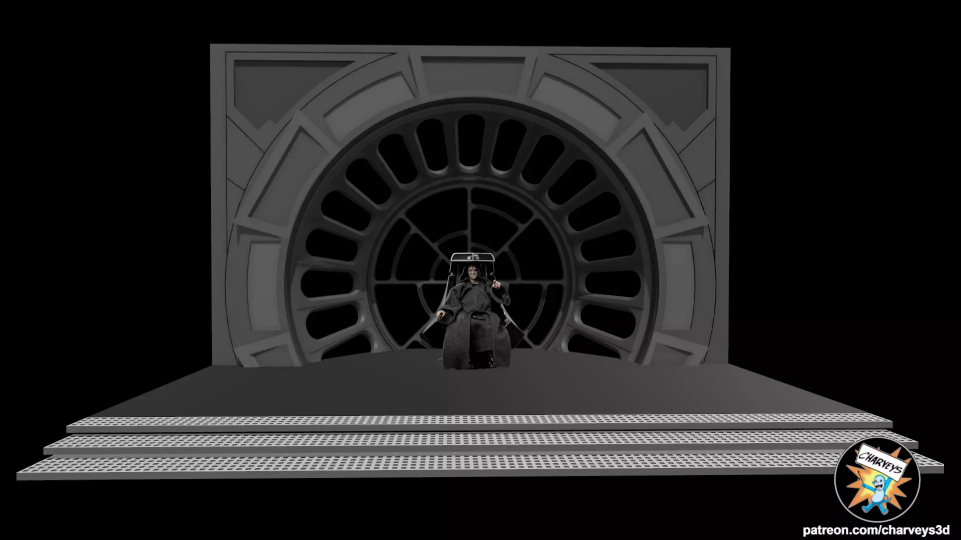  Star Wars Emperors Throne Room Window for 4 and 6 inch figures 3D print model_0