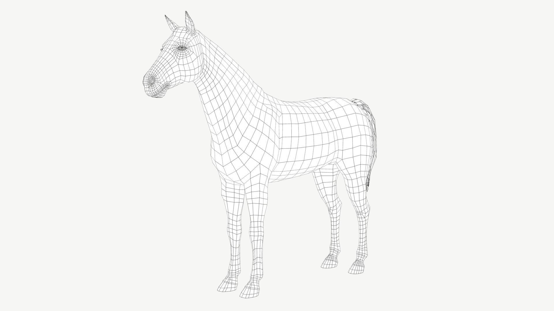 Horse Low-poly 3D model_1
