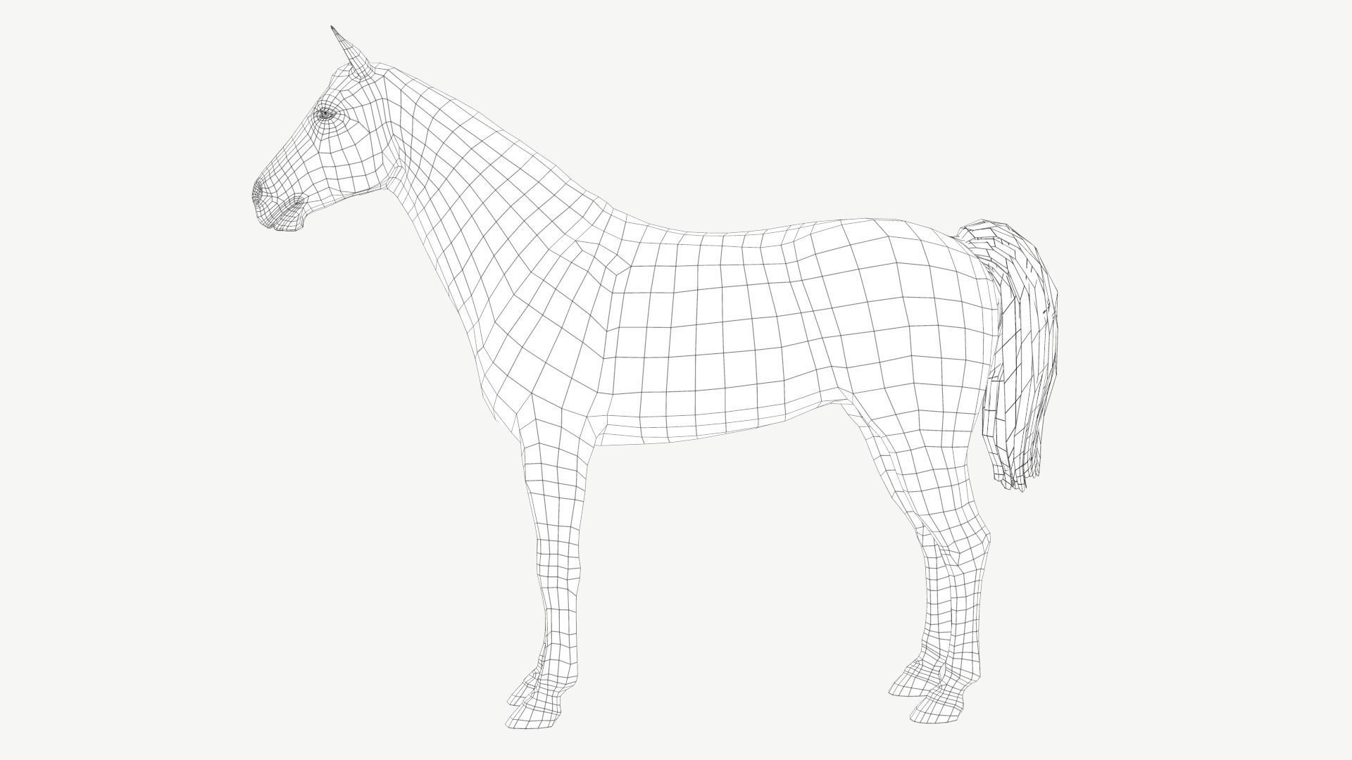 Horse Low-poly 3D model_3