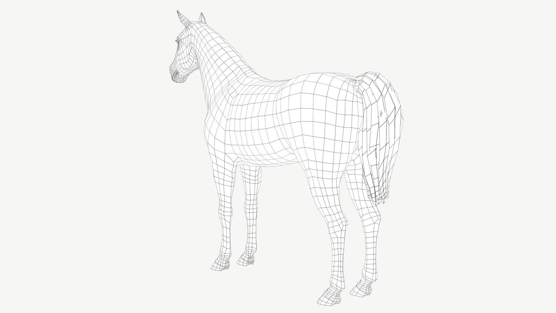 Horse Low-poly 3D model_5