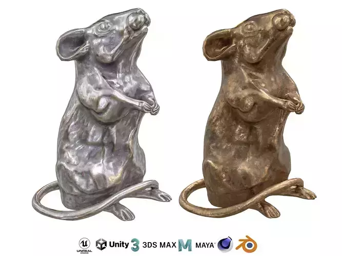 Rat metal statues