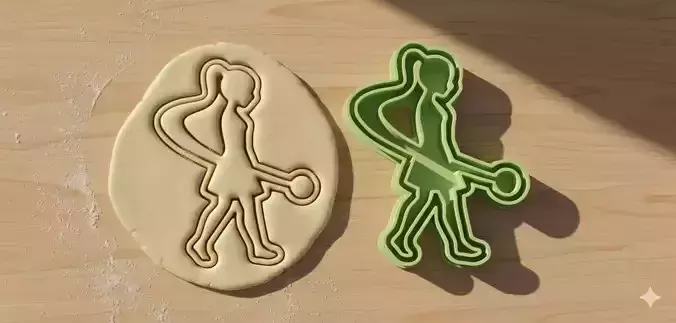 Female Figure Cookie Cutter with Rolling Pin