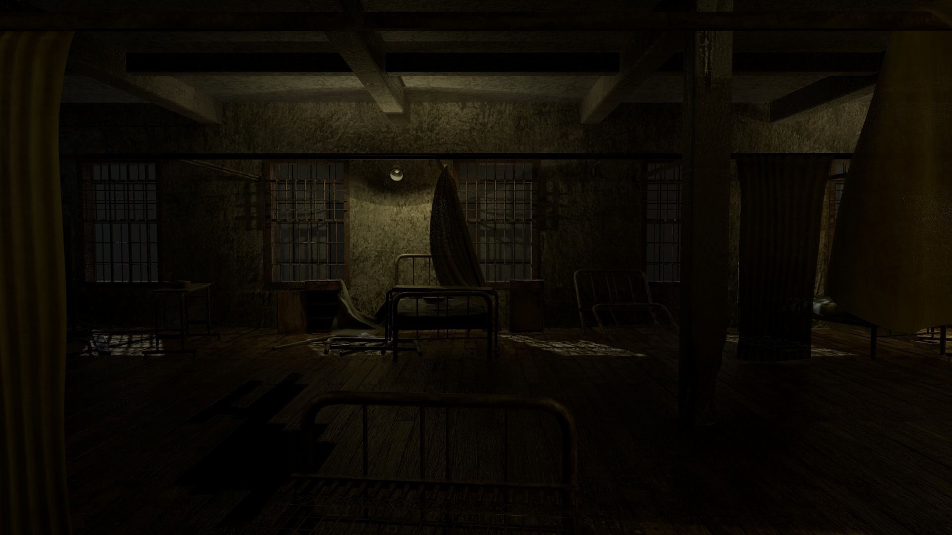 Abandoned Infirmary  Low-poly 3D model_4