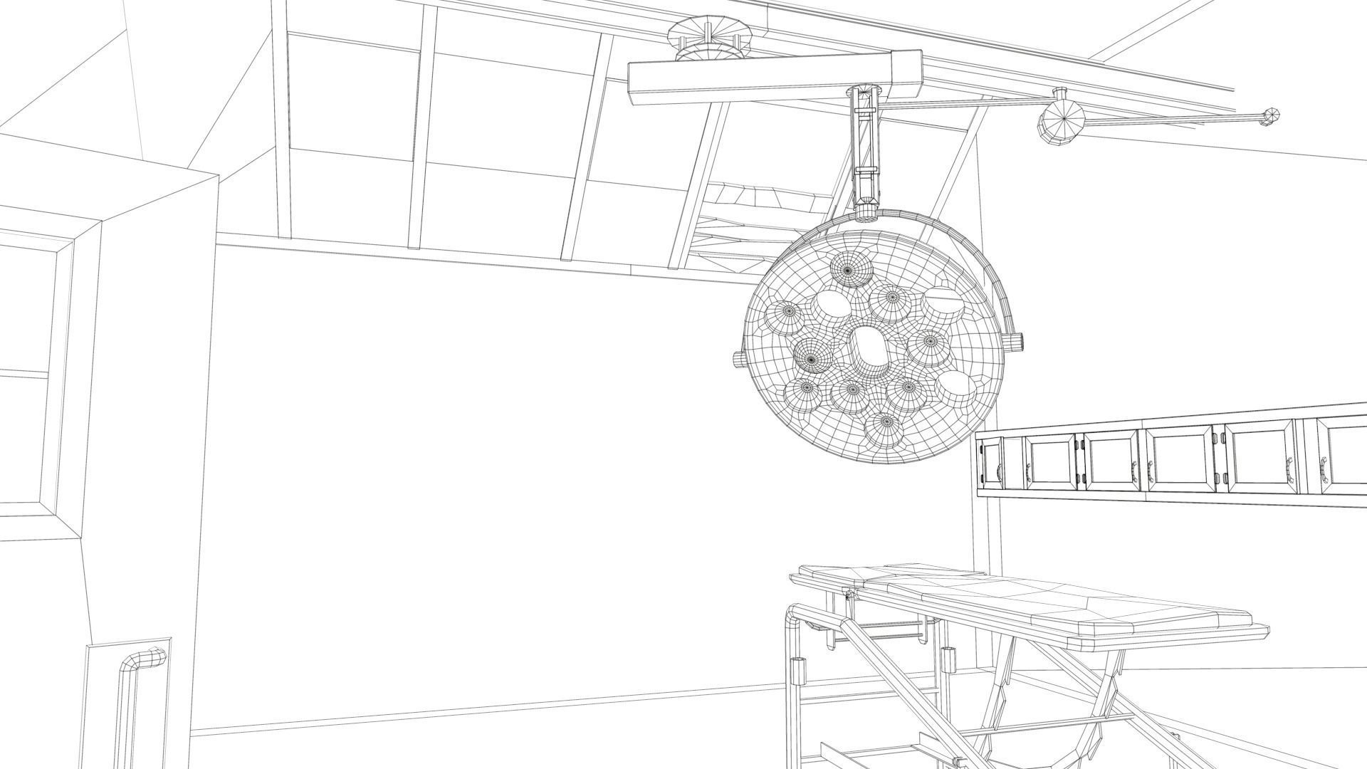 Abandoned Infirmary  Low-poly 3D model_13