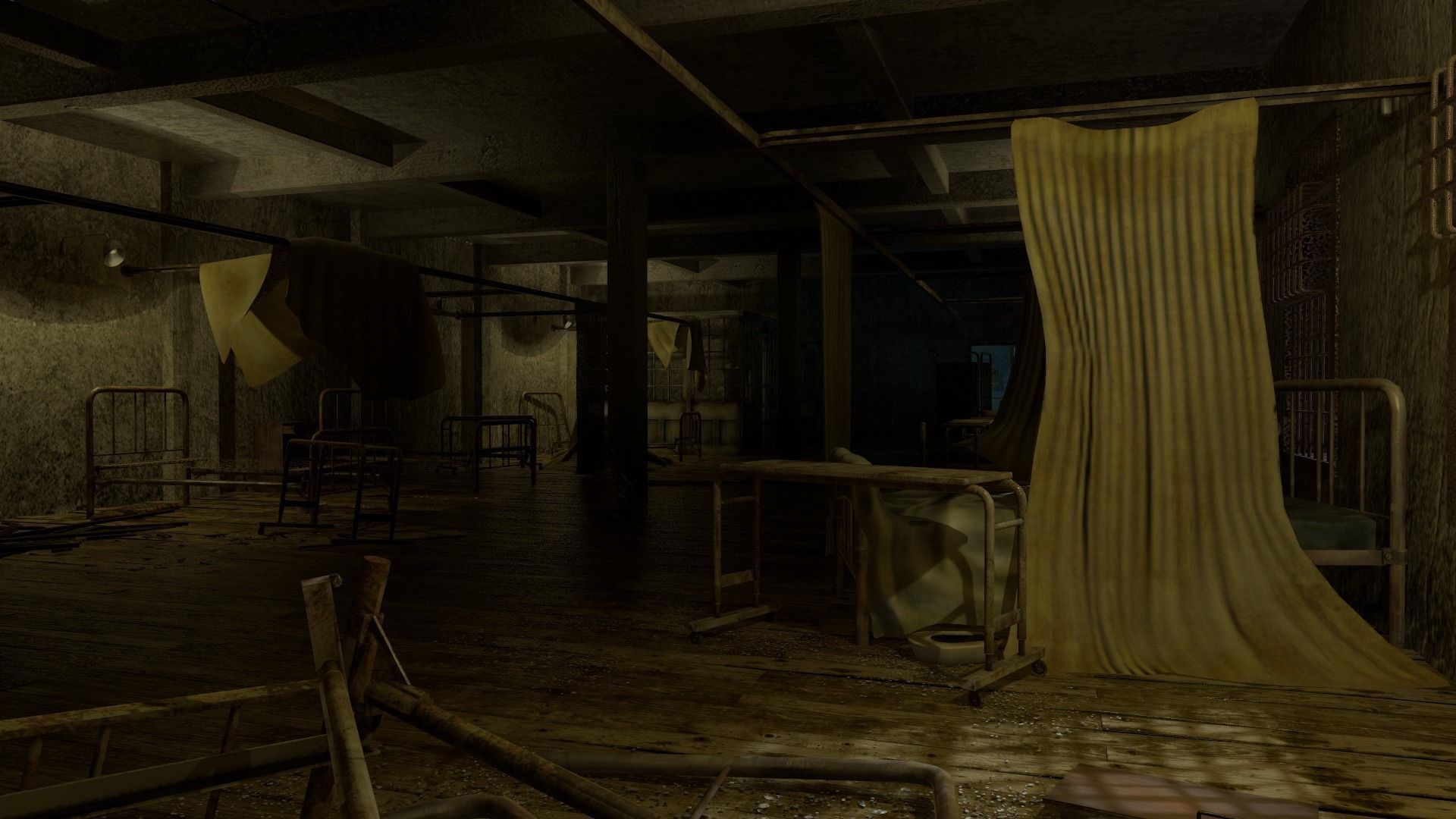 Abandoned Infirmary  Low-poly 3D model_2