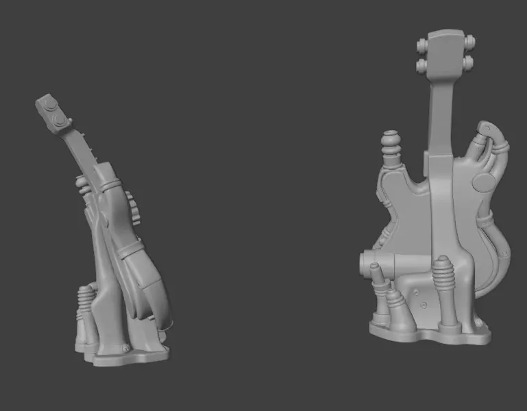 Industrial Guitar Sculpture 3D print model_2