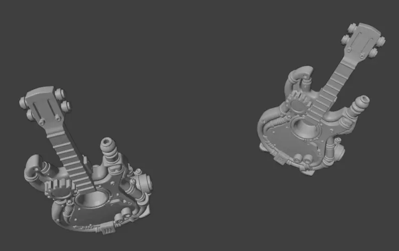 Industrial Guitar Sculpture 3D print model_3