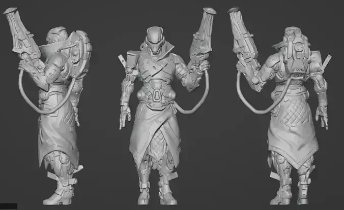 Futuristic Cyber-Samurai Warrior