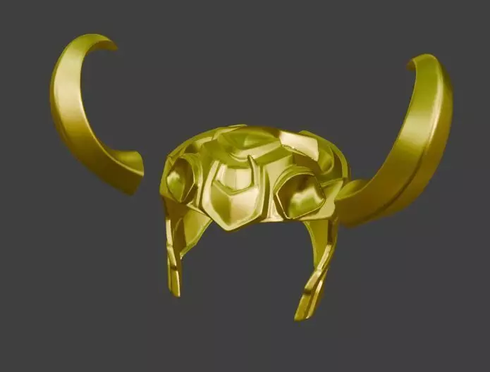 Loki Helmet Multi Part Cosplay and Display 3D print model_5