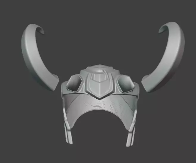 Loki Helmet Multi Part Cosplay and Display 3D print model_4