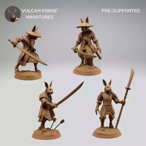 Harengon Rabbit Folk Samurai on Foot Bundle