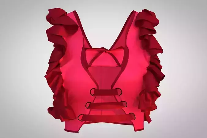 Ruffled Sleeveless Lace-Up Crop Top