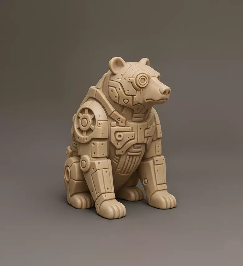 Mechanical Bear Sculpture 3D print model