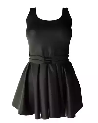 Elegant Black Belted Dress