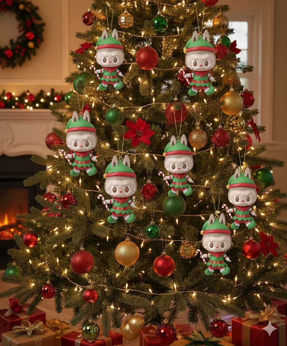 Labubu Christmas Elf Collectible Tree Ornament 3D print model_0