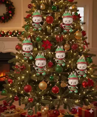 Labubu Christmas Elf Collectible Tree Ornament 3D print model Labubu Christmas Elf Collectible Tree Ornament 3D print model