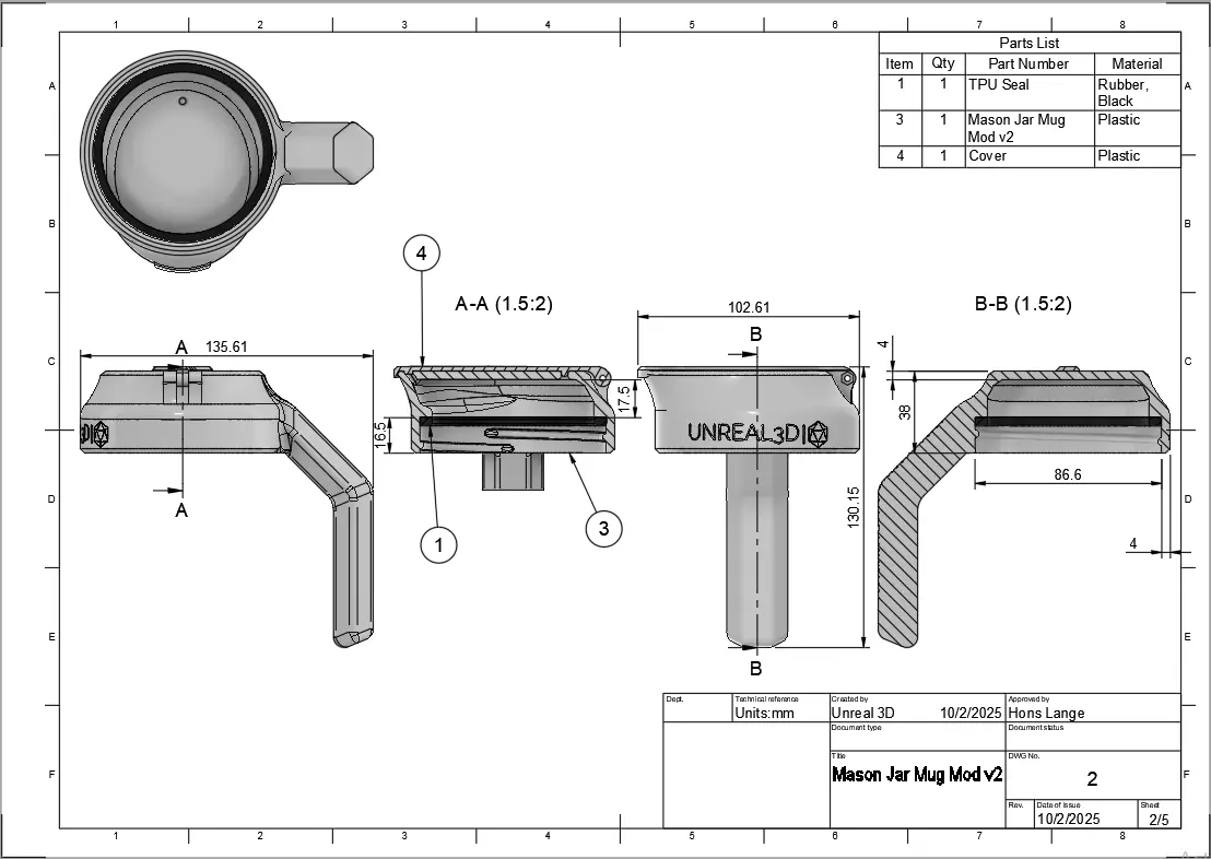 Mason Jar Mug Mod v2 3D print model_10