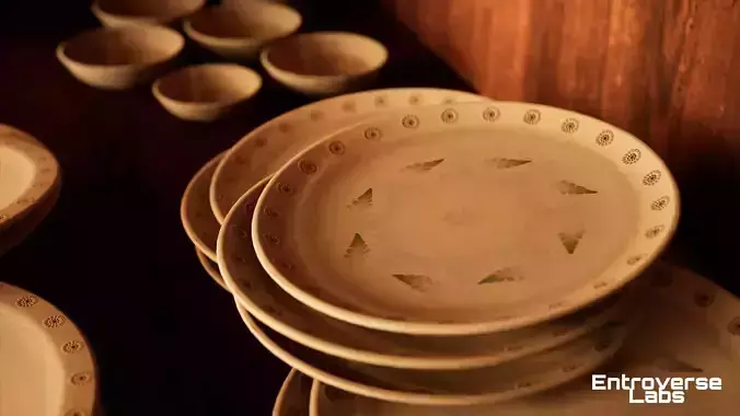 Vintage Apartment Modular Interior Environment Kitchen Bed Bath