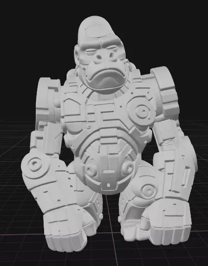 Mechanical Gorilla Sculpture 3D print model_1