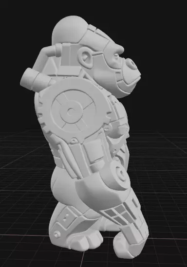 Mechanical Gorilla Sculpture 3D print model_2