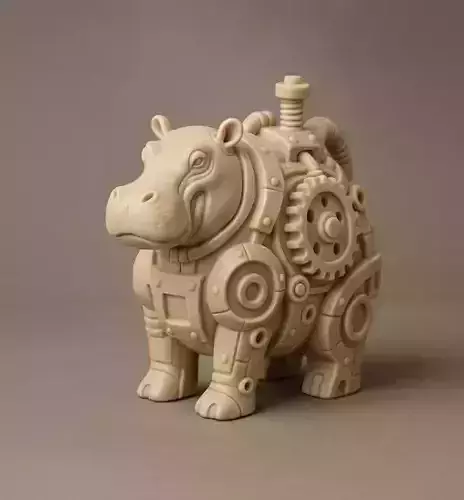 Industrial Hippo Sculpture