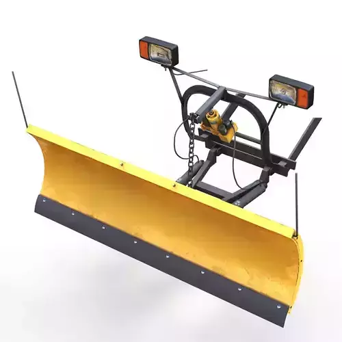 Snow plow with rig Low-poly 3D model