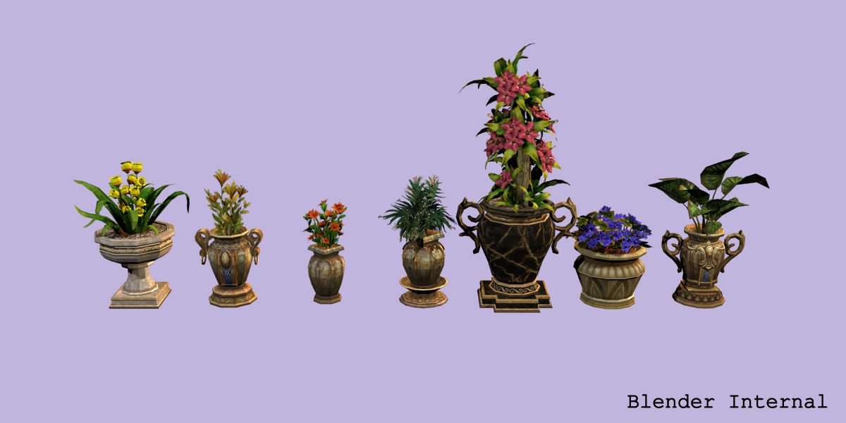 Plant and Pot Low-poly 3D model_2