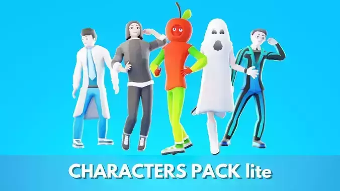 Casual Character Pack Lite Game Ready Rigged NPCs Low-poly 3D model