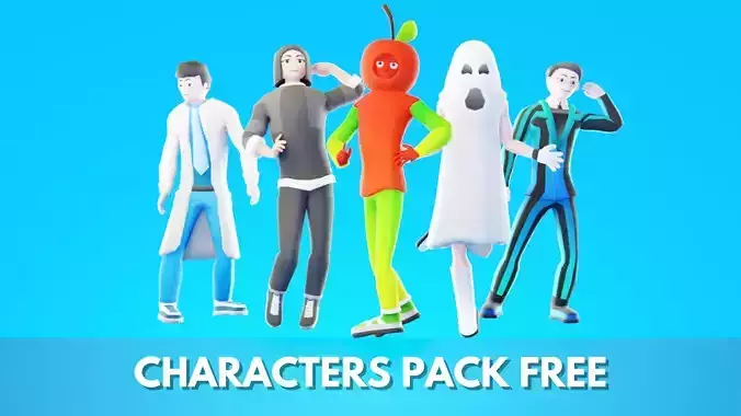 Casual Character Pack FREE Rigged NPCs Free low-poly 3D model