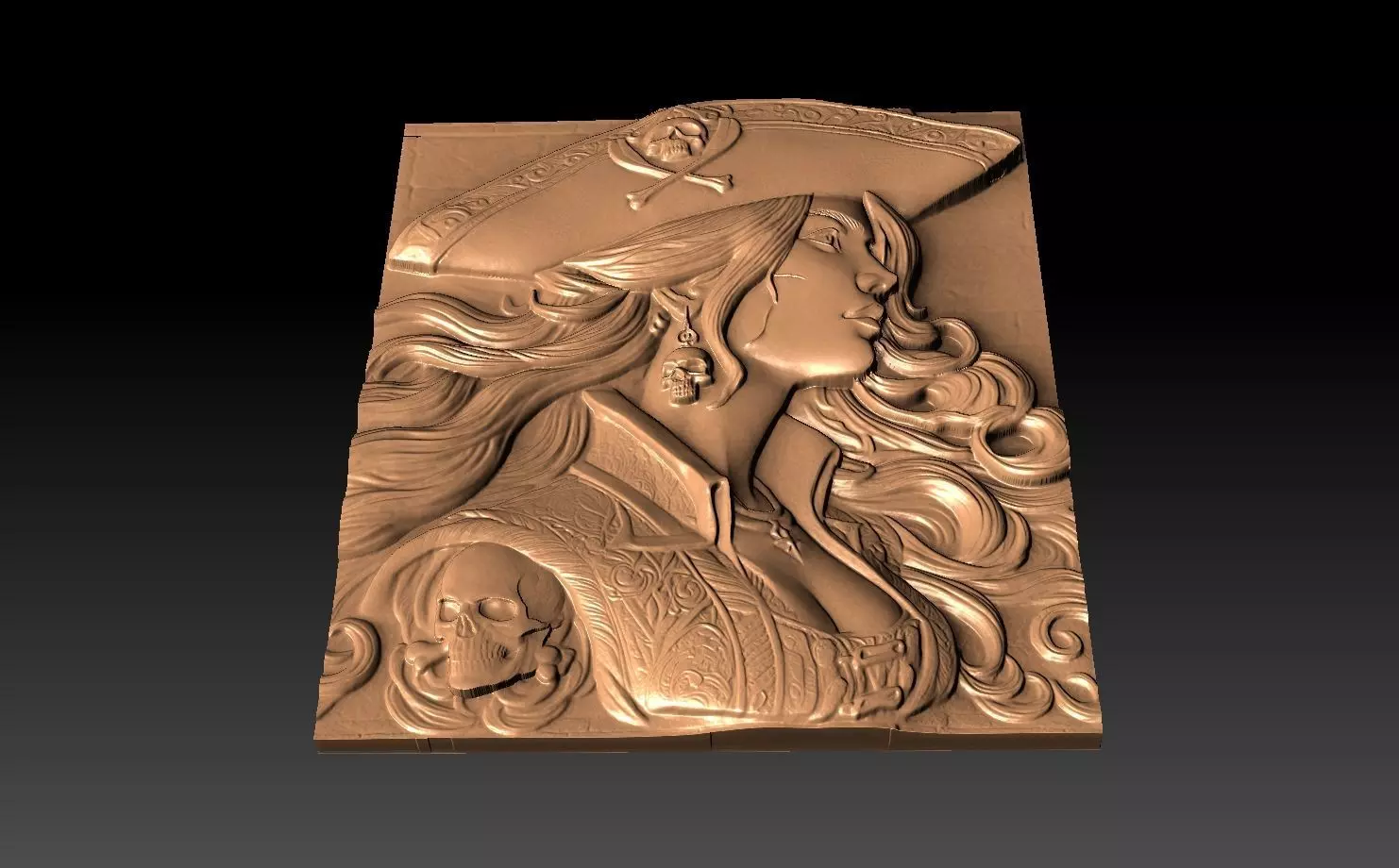 Pirate woman CNC 3D print model_4