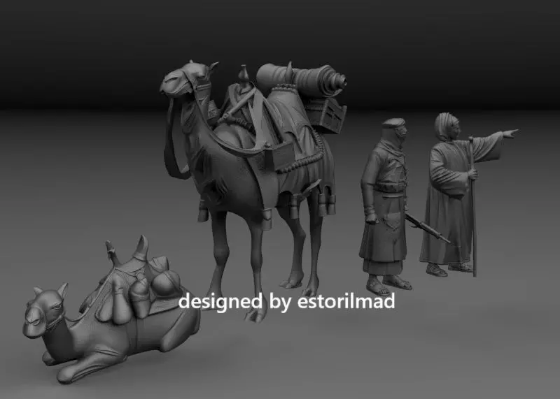 WW2 BEDOUINS WITH DROMEDARIES ALAMEIN 3D print model_2