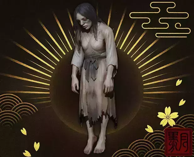 Hanged Woman - Horror Ghost Spirit FBX OBJ ZPR STL