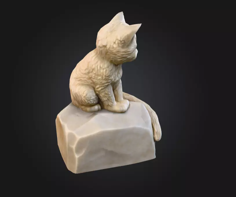 Whisker Sculpture Low-poly 3D model_5