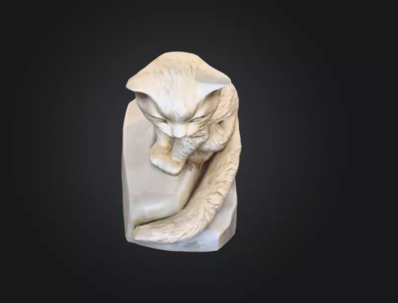 Whisker Sculpture Low-poly 3D model_7