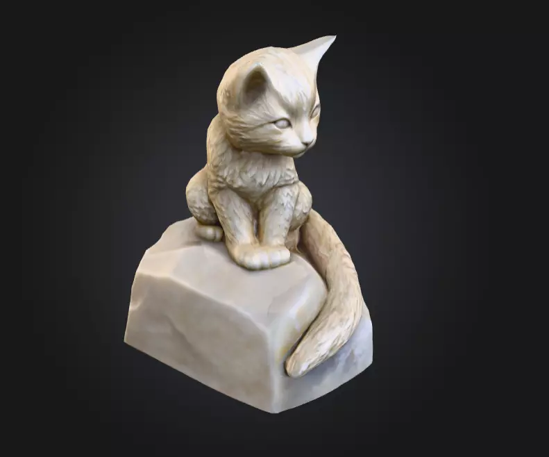 Whisker Sculpture Low-poly 3D model_6