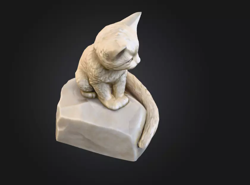 Whisker Sculpture Low-poly 3D model_9