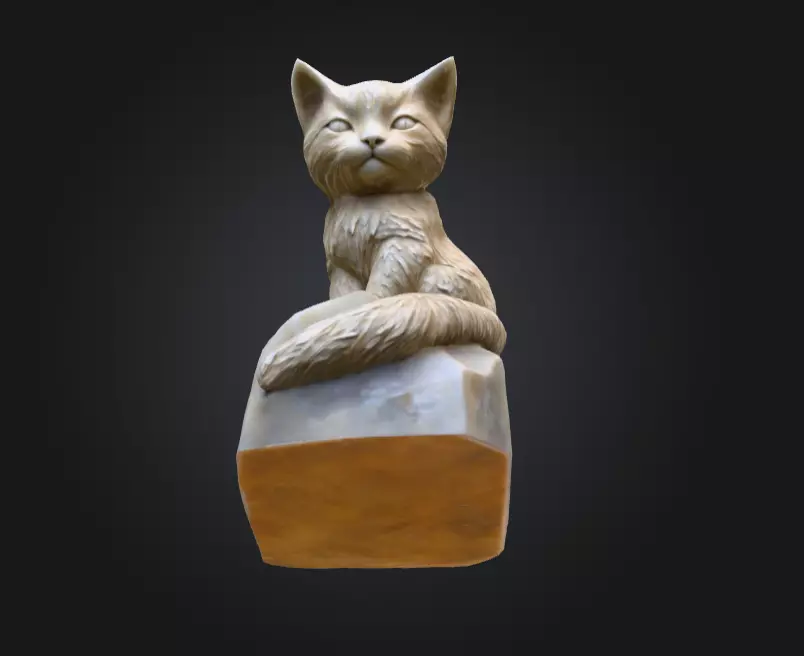 Whisker Sculpture Low-poly 3D model_10