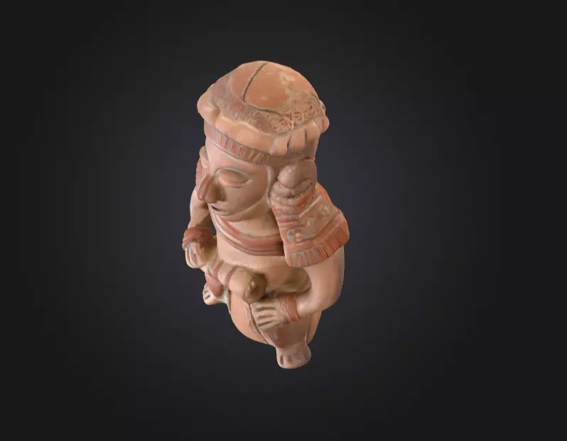 Aztec Sculpture Low-poly 3D model_9