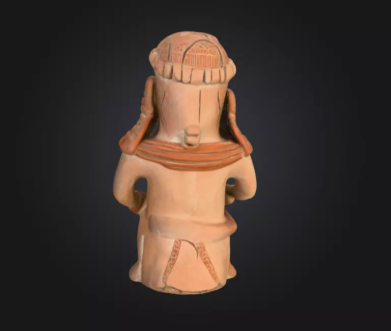 Aztec Sculpture Low-poly 3D model_4