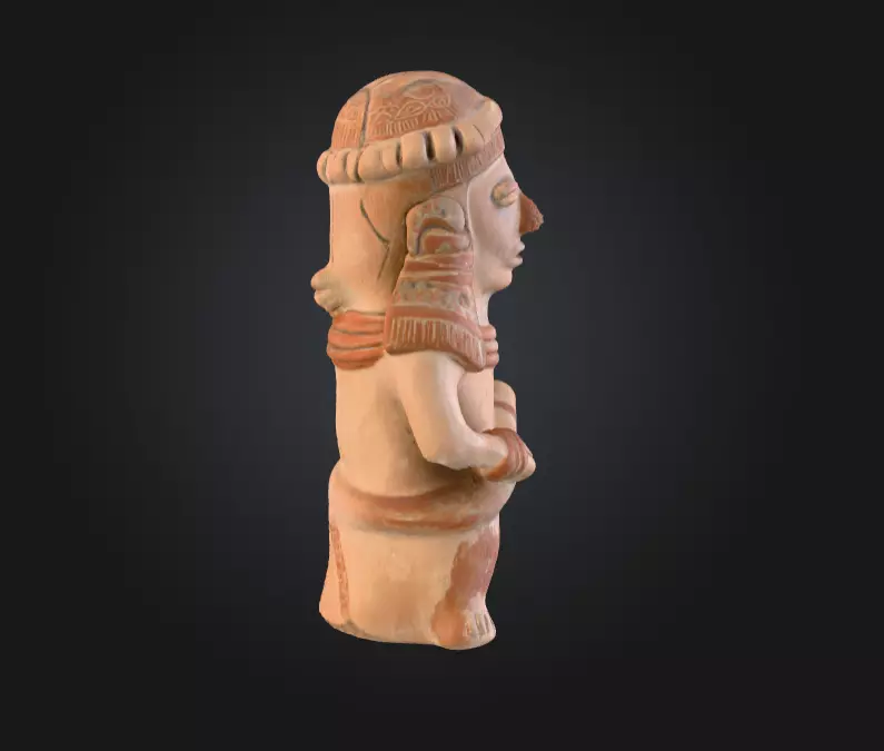 Aztec Sculpture Low-poly 3D model_2