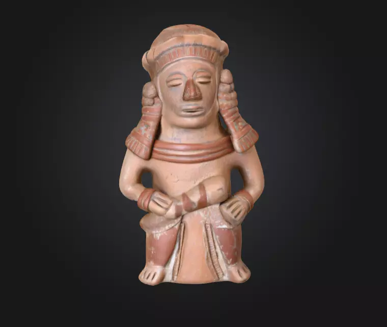 Aztec Sculpture Low-poly 3D model_0